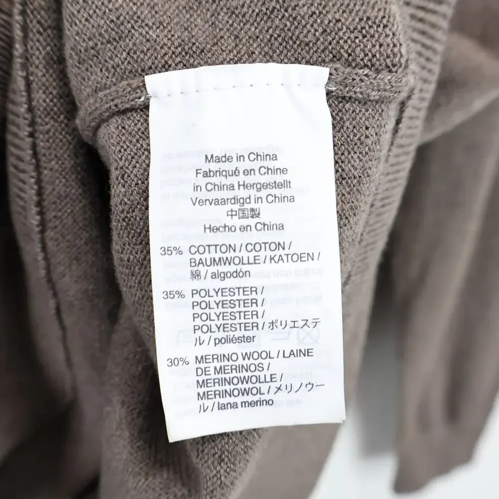 J.Crew Mercantile Men's 1/4 Zip Long Sleeve Wool Blend Sweater Brown Size M